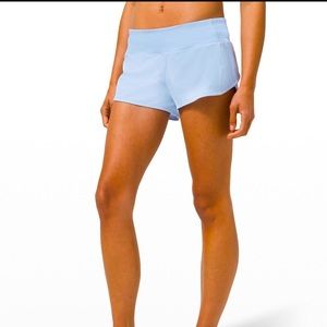 Lululemon Speed up low rise 2.5” shorts in blue Linen